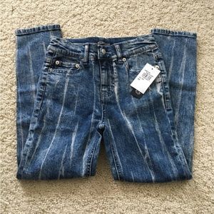 New Elwood jeans denim tie dye wash stripe pattern XS 6 7 boys straight skinny